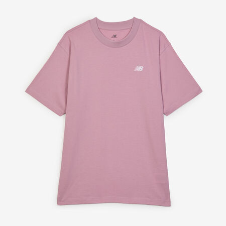 NEW BALANCE TEE SHIRT SMALL LOGO ESSENTIALS ROZE/WIT HEREN