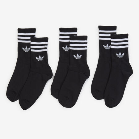 ADIDAS ORIGINALS CHAUSSETTES X3 CREW 3 STRIPES ZWART/WIT UNISEX