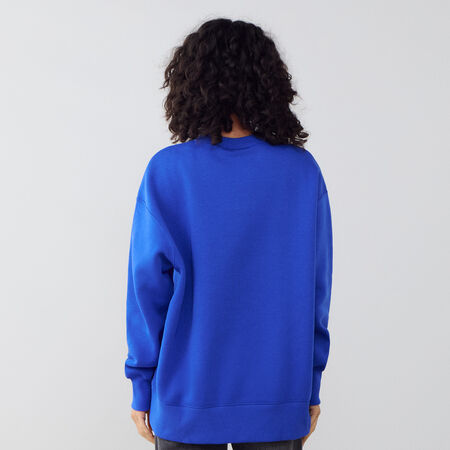 NIKE SWEAT CREW PHOENIX LONG OVERSIZED BLAUW/WIT DAMES