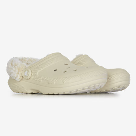 CROCS FLEECE LINED CLOG WIT DAMES