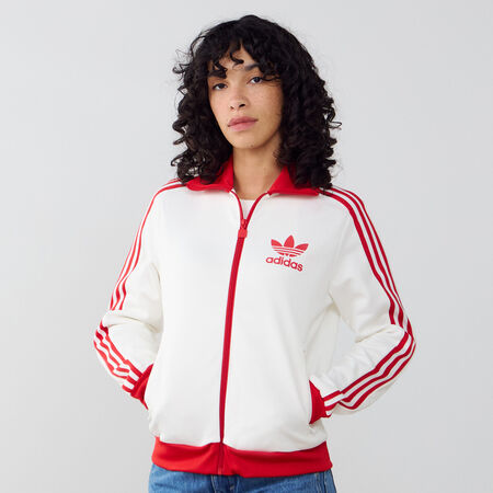 ADIDAS ORIGINALS JACKET FZ ADICOLOR CLASSICS WIT/ROOD DAMES