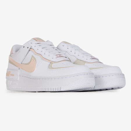 NIKE AIR FORCE ONE SAHDOW WIT/KORAALROOD DAMES