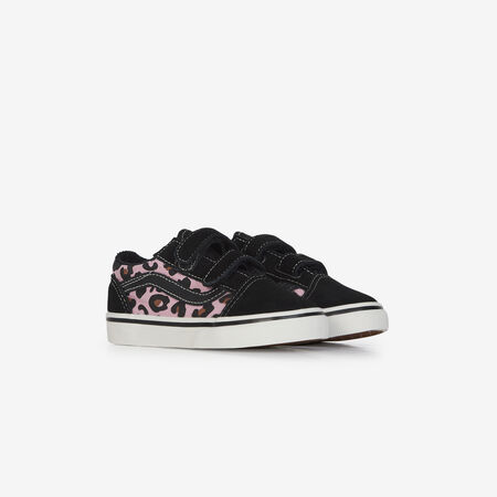 VANS old skool OLD SKOOL V LEOPARD ZWART/ROZE BABY