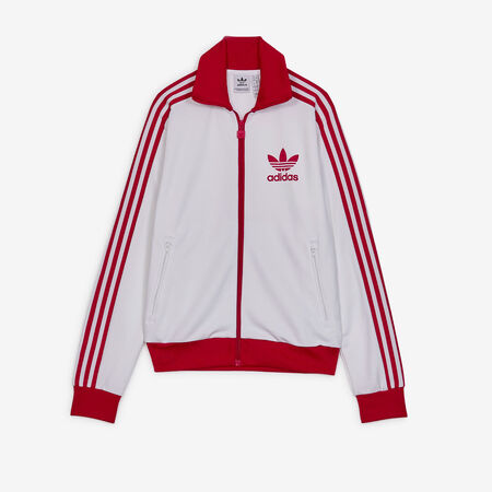 ADIDAS ORIGINALS JACKET FZ ADICOLOR CLASSICS WIT/ROOD DAMES