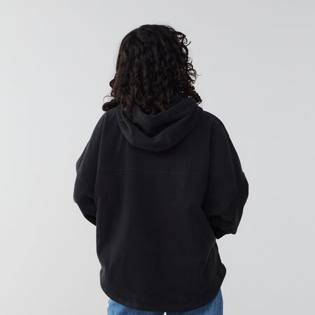NIKE HOODIE HALF-ZIP POLAR NOIR/BLANC DAMES