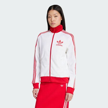 ADIDAS ORIGINALS JACKET FZ ADICOLOR CLASSICS WIT/ROOD DAMES