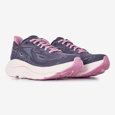 HOKA CLIFTON 10 ZWART/ROZE DAMES