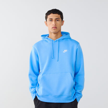 NIKE HOODIE CLUB SMALL LOGO BLAUW/WIT HEREN