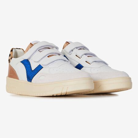 VICTORIA SEUL VELCRO WIT/BLAUW DAMES