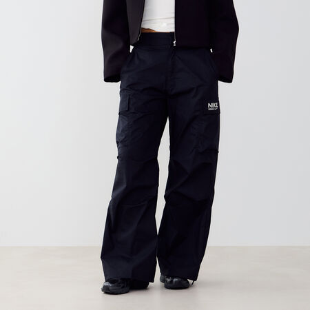NIKE PANT JOGGER WIDE LEG WVN ZWART/WIT DAMES