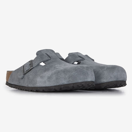 BIRKENSTOCK BOSTON SUEDE BASALT GRAY GRIJS HEREN