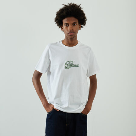 PUMA T-SHIRT SATIN LOGO WIT/GROEN HEREN