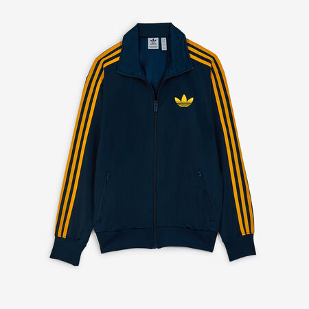 ADIDAS ORIGINALS JACKET FZ OVERSIZED FIREBIRD MARINEBLAUW/GEEL DAMES