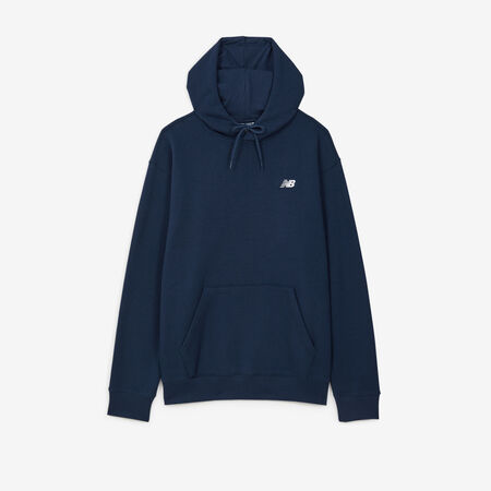 NEW BALANCE HOODIE SMALL LOGO MARINEBLAUW/WIT HEREN