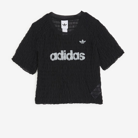 ADIDAS ORIGINALS TEE SMOCKED ZWART DAMES