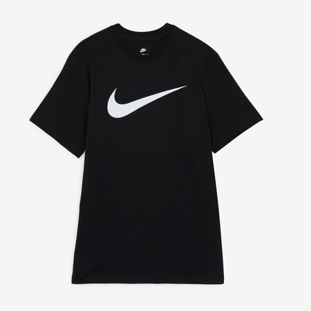 NIKE TEE SHIRT SWOOSH ZWART/WIT HEREN