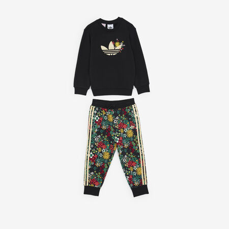 ADIDAS ORIGINALS CREW SET LIBERTY ZWART/MEERKLEURIG BABY