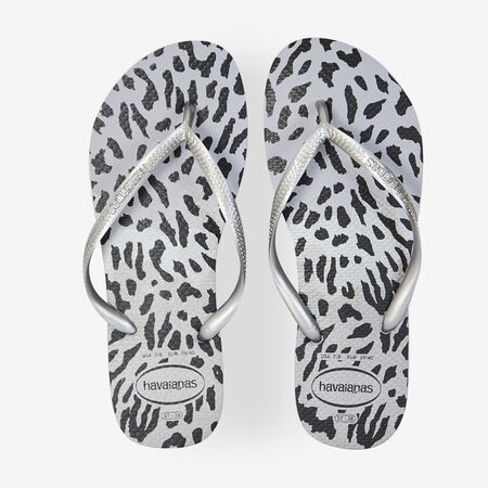 HAVAIANAS SLIM ANIMALS ZILVER/ZWART DAMES