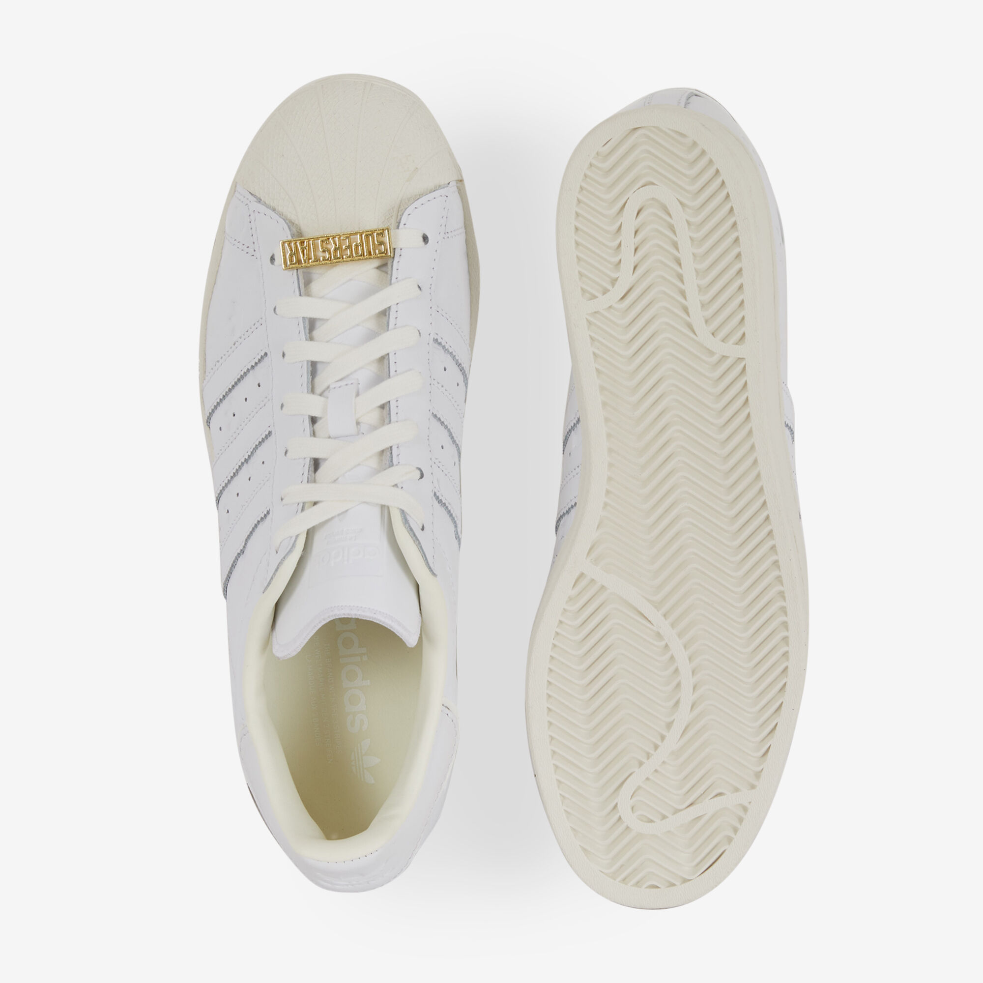 ADIDAS ORIGINALS SUPERSTAR MONOGRAM WIT BEIGE SNEAKERS HEREN