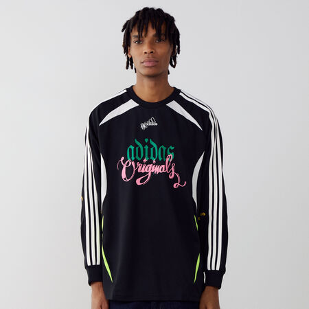 ADIDAS ORIGINALS TEE-SHIRT GRAPHIC LS ZWART/WIT HEREN
