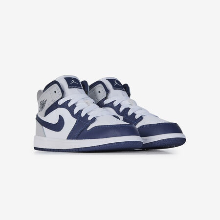 JORDAN AIR JORDAN 1 MID WIT/MARINEBLAUW KIND