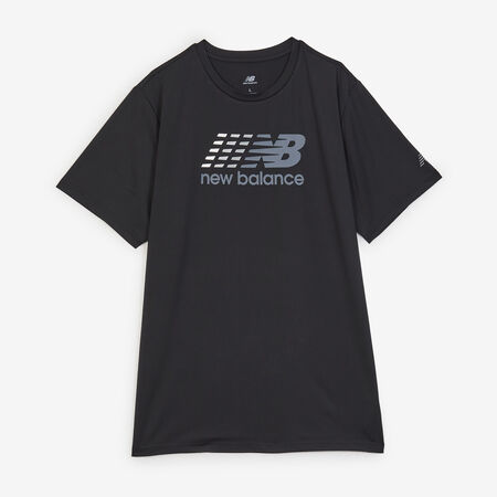 NEW BALANCE TEE SHIRT BIG LOGO ZWART/WIT HEREN