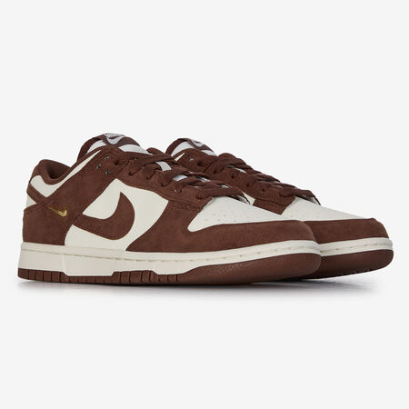 NIKE dunk DUNK LOW SUEDE MINI SWOOSH WIT/BRUIN DAMES