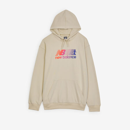 NEW BALANCE HOODIE BIG LOGO RUN BEIGE HEREN