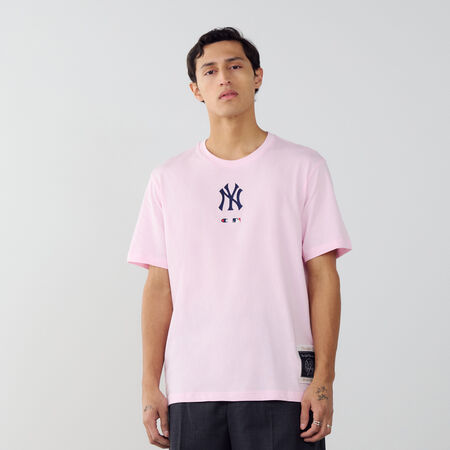 CHAMPION TEE SHIRT NY YANKEES ROZE/ZWART HEREN