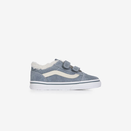 OLD SKOOL V SHERPA : BLAUW/BEIGE