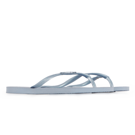 HAVAIANAS SLIM LOGO METALLIC BLAUW DAMES
